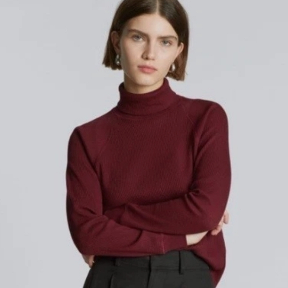 Everlane The Organic Cotton Turtleneck Waffle Thermal nwt